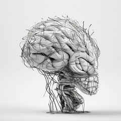 人工知能AIデジタル脳3Dイメージ