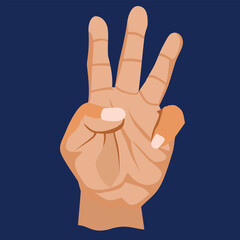 Finger Number Three Vector