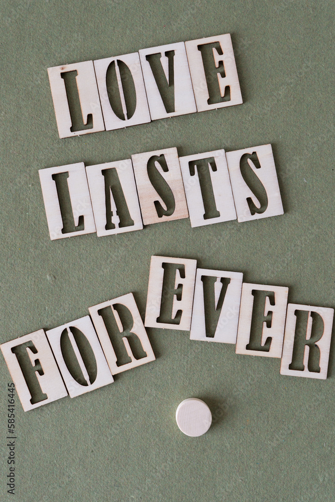 Canvas Prints love lasts forever + wooden disc