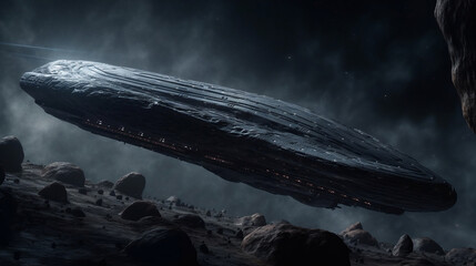 Oumuamua, the interstellar space ship - ai generated