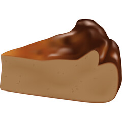 Transparent PNG of basque cheesecake