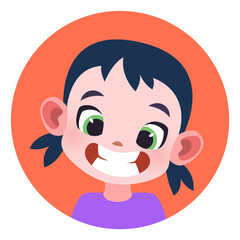 Obraz premium Happy girl avatar. Funny child profile picture