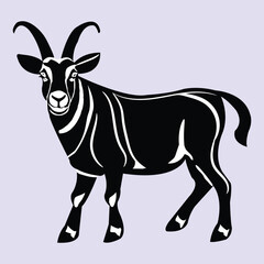 A Beautiful and eye catching Goat Line Art in black and white 
