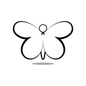  Butterfly conceptual simple icon. Logo
