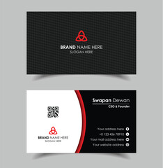 Red and black business card