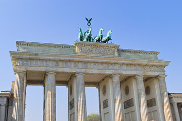 Brandenburg Gate at Paris Square in the center of Berlin, Germany