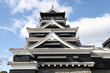 Fototapeta na wymiar Famous Landscape of Kumamoto Castle in Northern Kyushu, Japan.