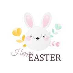 Obraz na płótnie Canvas cute spring card with Easter bunny