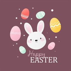 cute spring card with Easter bunny