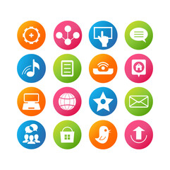 icons and shortcuts for social networks and media