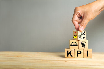 Businesses use KPI indicators, to measure an operation's success, and evaluate progress toward a target set, Key Performance Indicator concept.