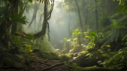 Fototapeta na wymiar Midjourney generated image of a Tropical Paradise
