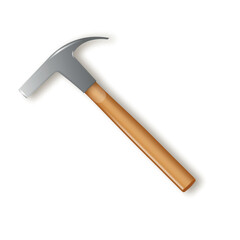 Climbers hammer with a yellow wooden handle. vector .