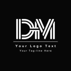 DM MD D M initial based letter icon logo