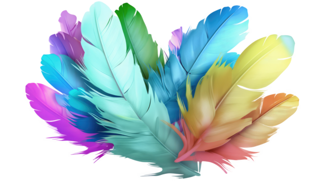 feathers pastel isolated on white