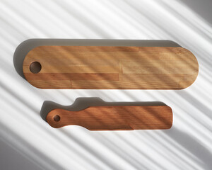 wooden serving boards for the kitchen, top view
