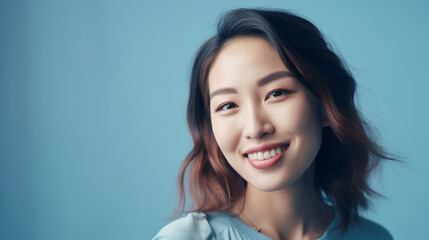 20代日本人女性の笑顔のポートレート