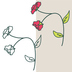 Hand drawn withered flower vector illustration