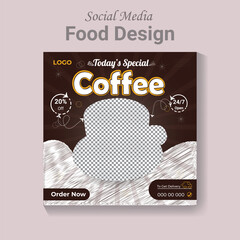 Social Media food design template, Restaurant food banner layout.