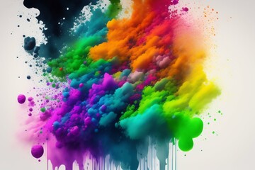 Fototapeta na wymiar Beautiful colours splashing, Dust like smoke colours and colours backgrounds Generative Ai