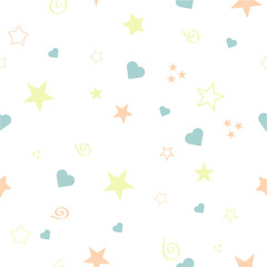 Seamless color pattern for your baby on white background. Happy child vector illustration