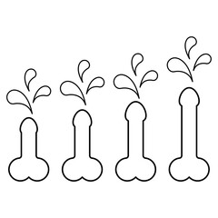 Set of Man anatomy organ, penis pictogram icon, masculine genital web graphic vector illustration © koblizeek