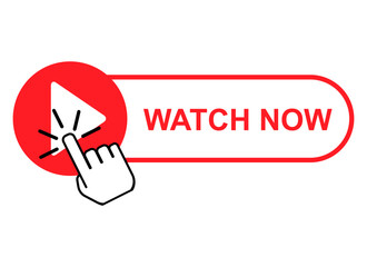 Watch now icon, website online button player symbol, play video vector illustration