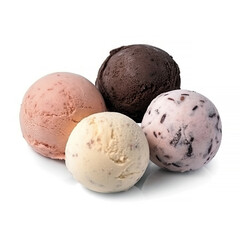 ice cream balls isolated on white background