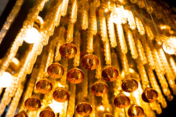 decorative lamps background at the showroom of a large store.