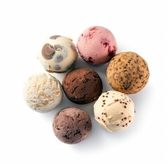 Obraz premium ice cream balls isolated on white background