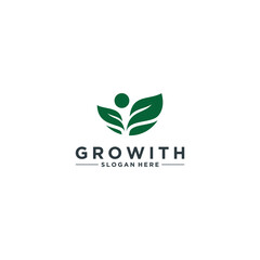 growith logo template in white background