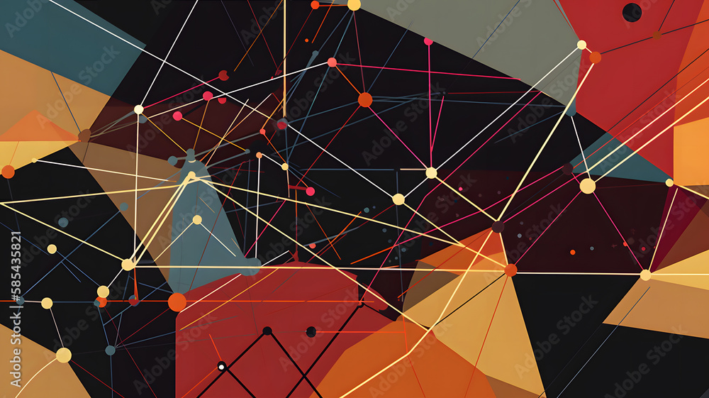 Aufkleber digital abstract background of cyber matrix world created with generative ai technology