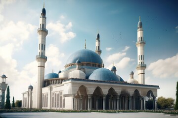 Fototapeta na wymiar mosque blue sky