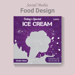 Social Media restaurant food banner design template. food sale banner layout.