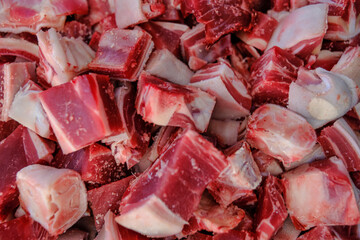Bowl filled with Nigerian Goat Meat for cooking