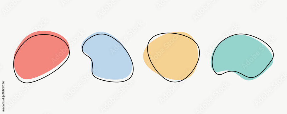 Poster set of geometric shapes fluid. abstract colored liquid blob. modern design element. creative templat