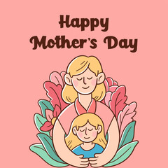 Mothers day with mom and son vector illustration