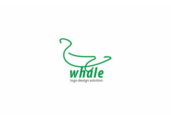 Fototapeta na wymiar Template logo design solutions with whale stylization simple image