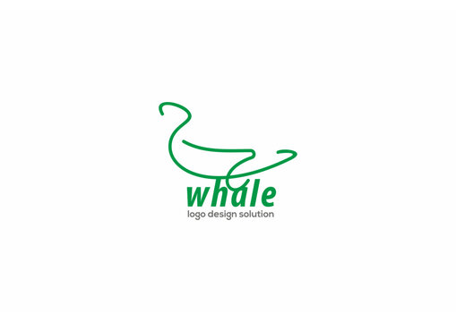 Template logo design solutions with whale stylization simple image