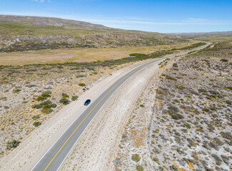 Drone view of the famous Ruta40 through the Argentinian Pampa in the Province Neuquén - Traveling South America 