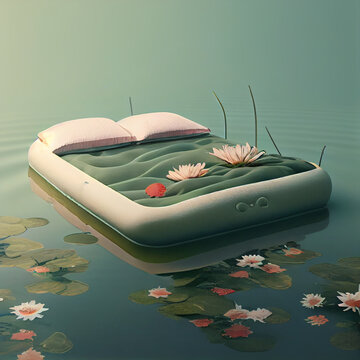 air bed on open water