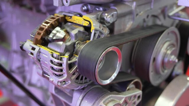 Engine drive belt close up