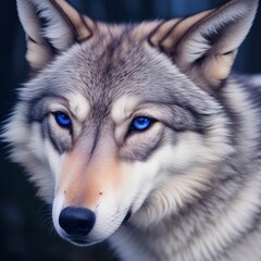 Fototapeta premium Portrait of a wolf in the snow