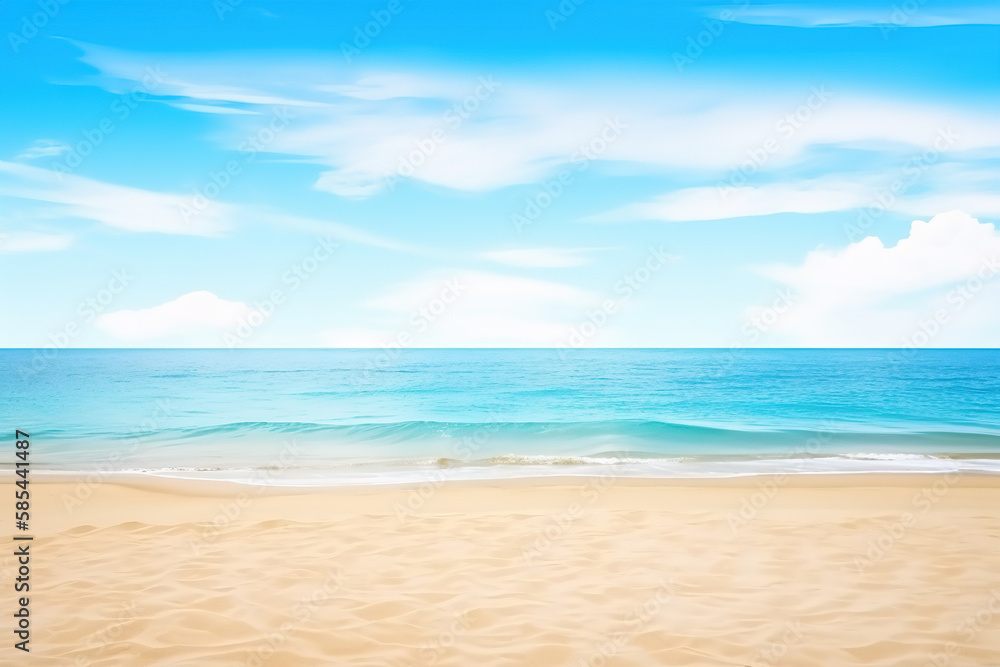 Wall mural beautiful empty tropical beach and sea landscape background. created with generative ai technology