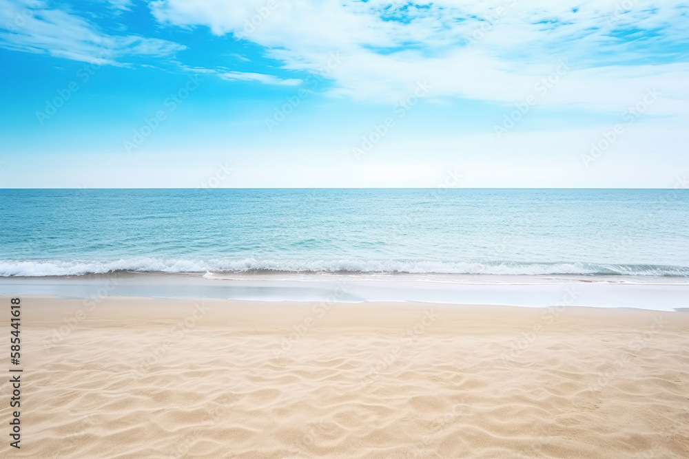Wall mural beautiful empty tropical beach and sea landscape background. created with generative ai technology