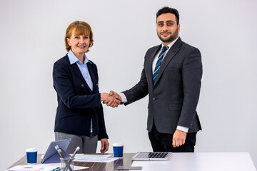 Business people shaking hands. Businessman shaking hands during a meeting in the office	