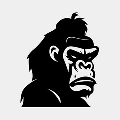 Angry gorilla symbol silhouette vector design