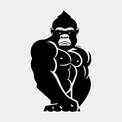 Fototapeta na wymiar Angry gorilla symbol silhouette vector design