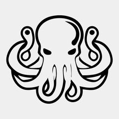 Octopus logo design idea. Isolated octopus on white background