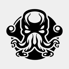 Octopus logo design idea. Isolated octopus on white background